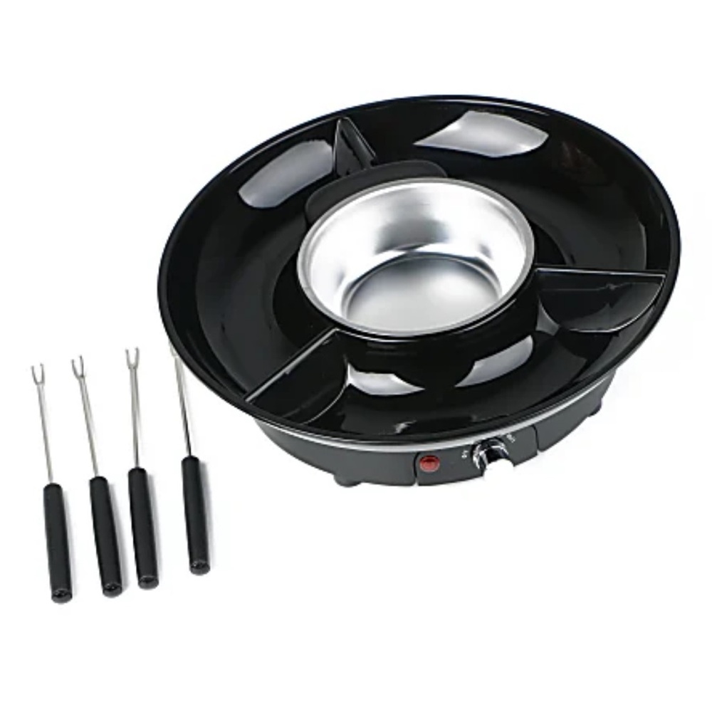TJ Riley Fondue Set- New In Box- Black Metal